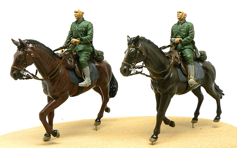 ドイツ・第1騎兵師団 その5 馬2頭目とフィギュアの顔と手の塗装