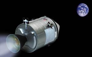 アポロ11号月着陸船　地球への帰還 
