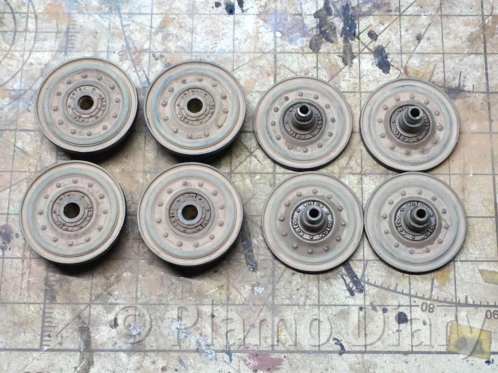 ティーガー1 フェールマン戦隊 転輪(一番内側)の汚し