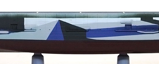 護衛空母CVE-73ガンビアベイ　艦底の塗装