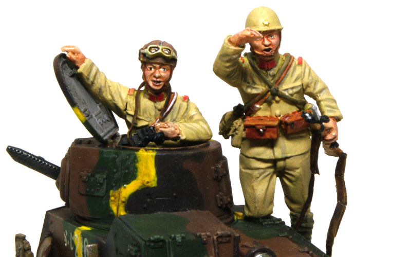 グレナディアモデルの帝国陸軍94式軽装甲車戦車兵&歩兵セットです。小柄な戦時中の日本人の体型を正確に表現したレジンフィギュアセットです。