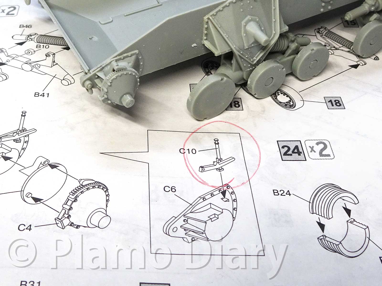 誘導輪の組み立て